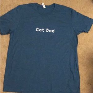 NWOT Men’s Blue “ Cat Dad” T Shirt Size XL